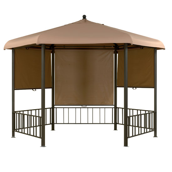 Hexagonal Gazebo with Roller Blinds