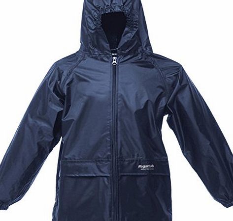 Regatta CHILDS REGATTA STORMBREAK WATERPROOF JACKET KIDS BOYS GIRLS CHILDRENS RAIN COAT IN BLACK OR NAVY BLUE (9-10 Years, Navy Blue)