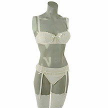 Reger by Janet Reger Ivory frill trim suspender