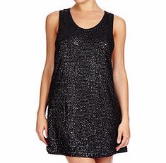Prayer black embellished cotton dress