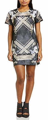 Womens Chained T-Shirt Short Sleeve Dress, White, Size 8 (Manufacturer Size:X-Small)