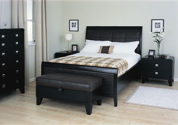 Relyon Grace 5ft Kingsize Wooden/Leather Bedstead