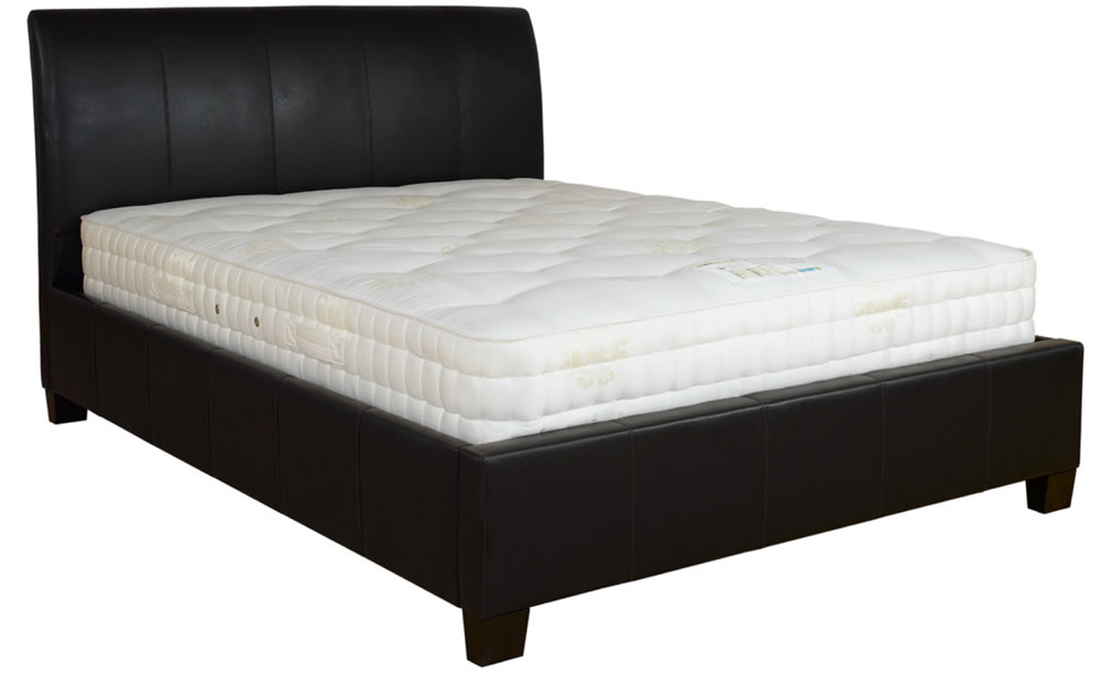 Belmont Dark Brown Real Leather Bedstead,