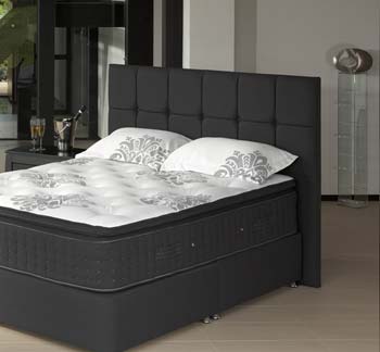 Relyon Deep Buttoned Wide Headboard in Black