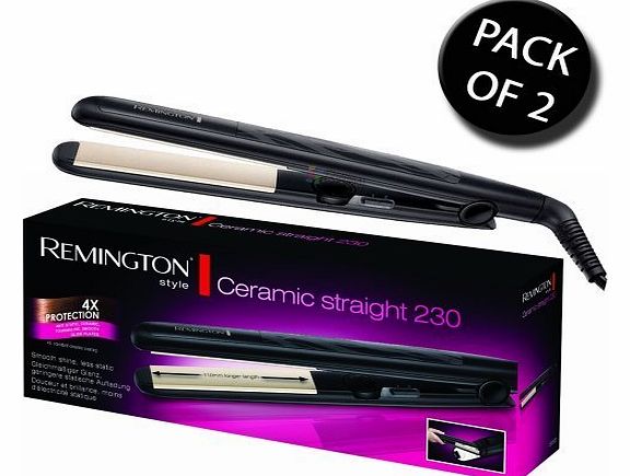 2x Remington S3500 Ceramic Straight 230C Hair Straightener