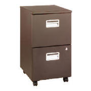 2 Drawer Filing Cabinet, Dark Chocolate