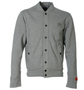 Grey Stud Fastening Sweatshirt