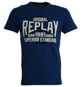 Royal Blue T-Shirt with White Velour Logo