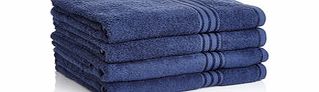 Four navy Egyptian cotton bath sheets