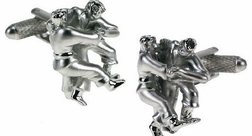 Retail Zone 3D Silver Judo Cufflinks 