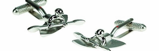 Retail Zone Silver Kayak Water Sport Cufflinks In Deluxe Gift Box