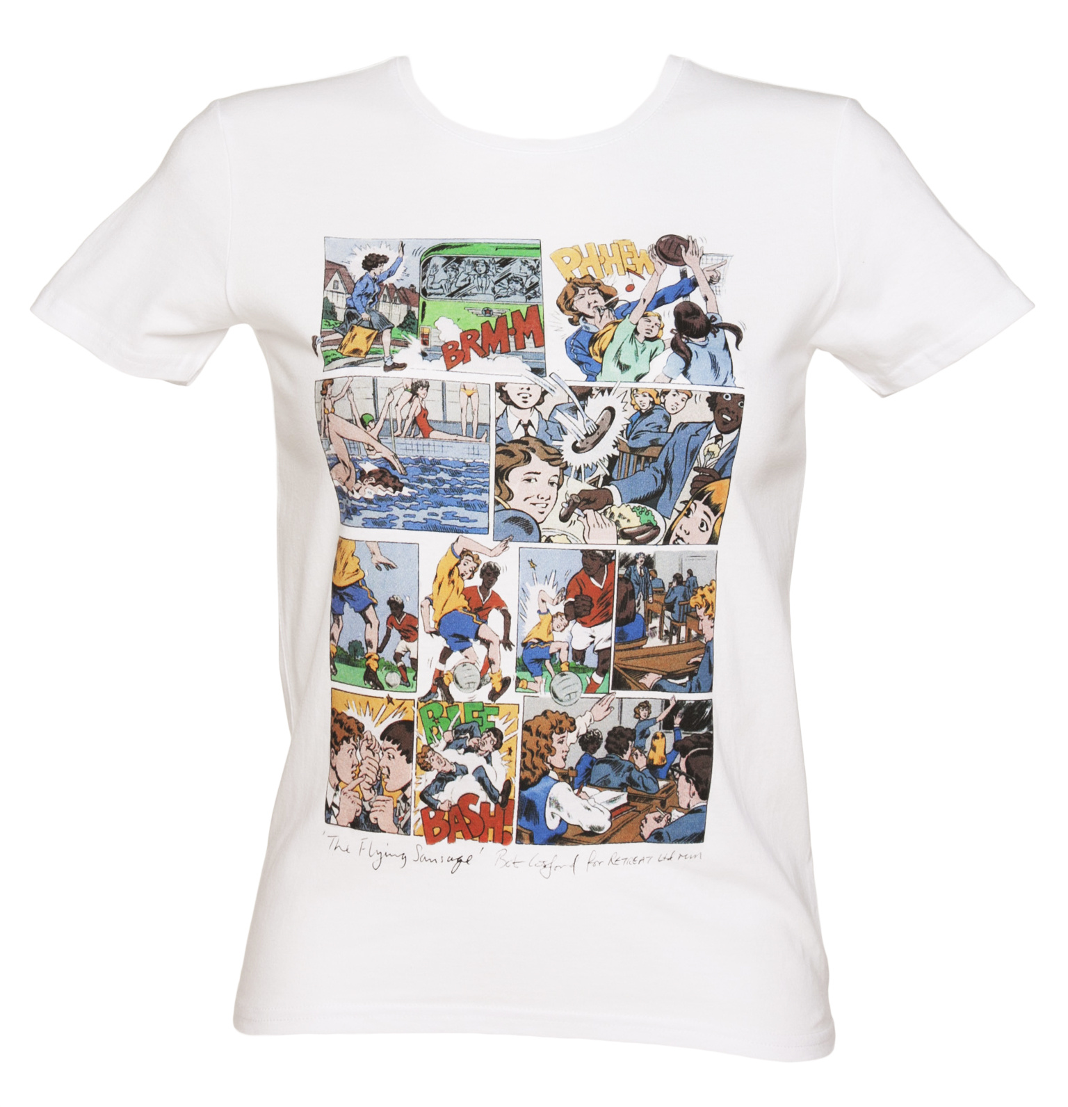 Ladies White Opening Credits Grange Hill T-Shirt