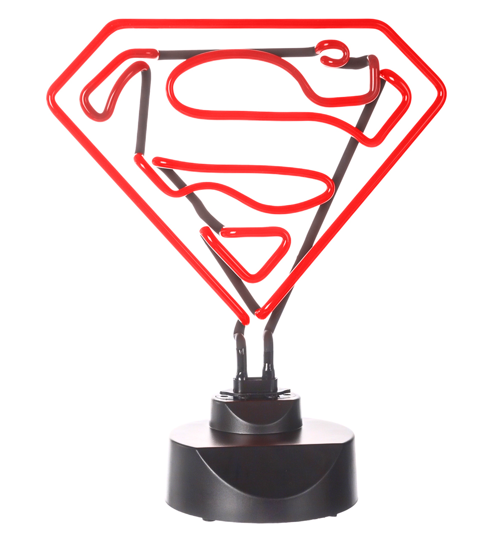 Neon DC Comics Superman Light With Base