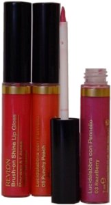 Revlon Brush on Shine Lip Gloss TRIO Passion- RazzBerry- Peach