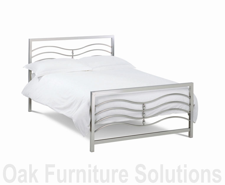 Revo Satin Nickel Bedstead - 135cm - Double and