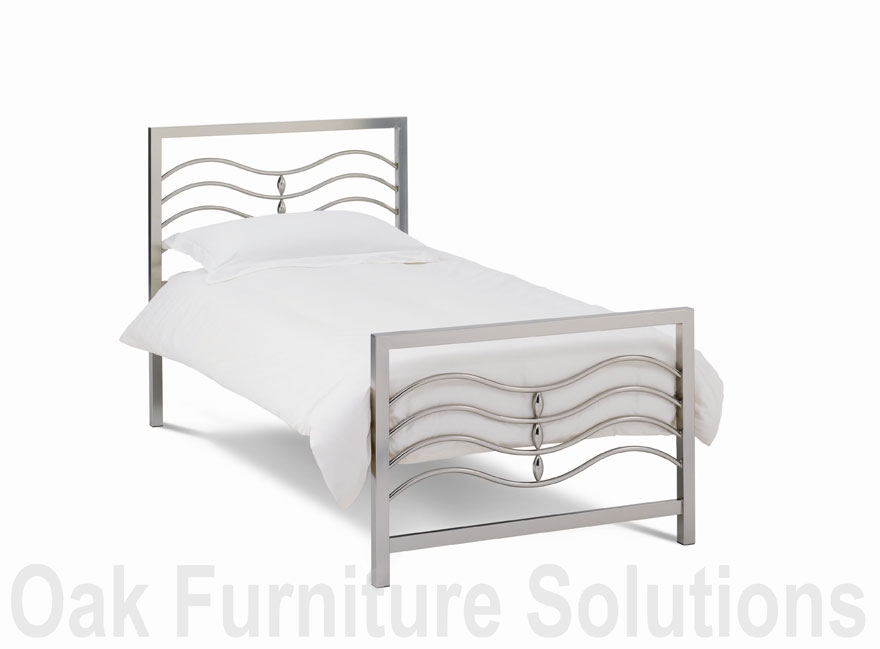 Revo Satin Nickel Bedstead - 90cm - Single