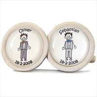 Civil Partn. Separate Personalised Cufflinks by