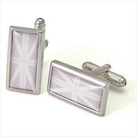 Pastel Grey Tones Union Jack Cufflinks by