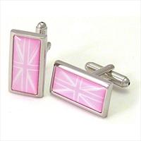 Pastel Pink Union Jack Cufflinks by