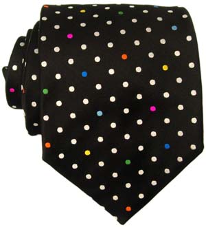 Black Rainbow Spot Tie by