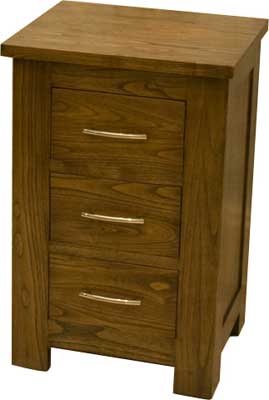 richmond BEDSIDE CABINET 3 DRAWER DARK WOOD