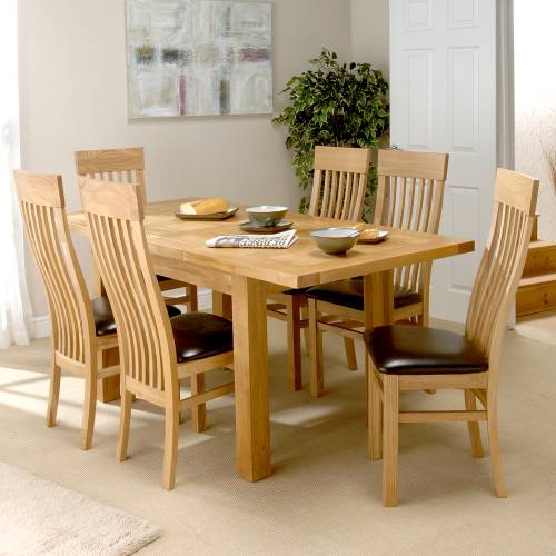 Richmond Oak Dining Range 01. Richmond Oak Small Dining Table Set (Extending table   6 chairs)