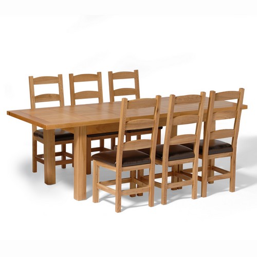 Richmond Oak Large Dining Set with 6 Amish