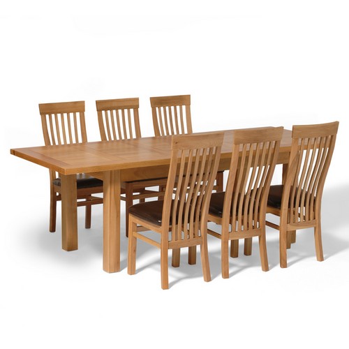 Oak Large Dining Set with 6 Shaker