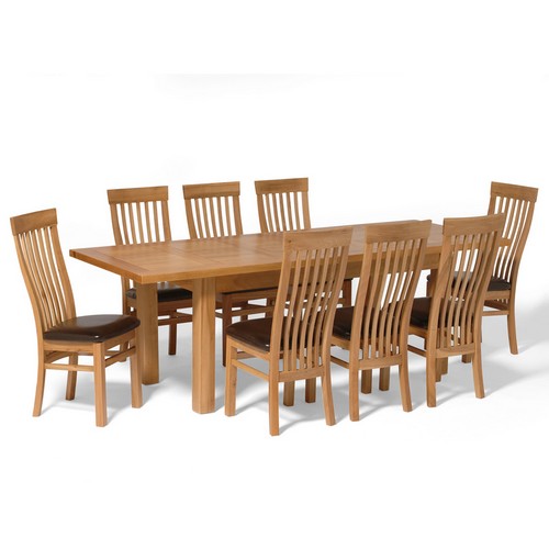 Richmond Oak Large Dining Set with 8 Shaker