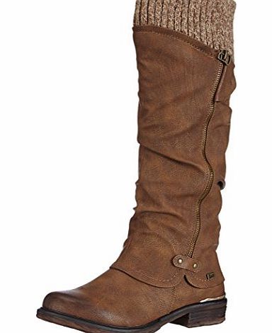 Rieker Knit Ladies Long Water-Resistant Boots Brown Braun (nut/hellbraun / 25) Size: 6 UK