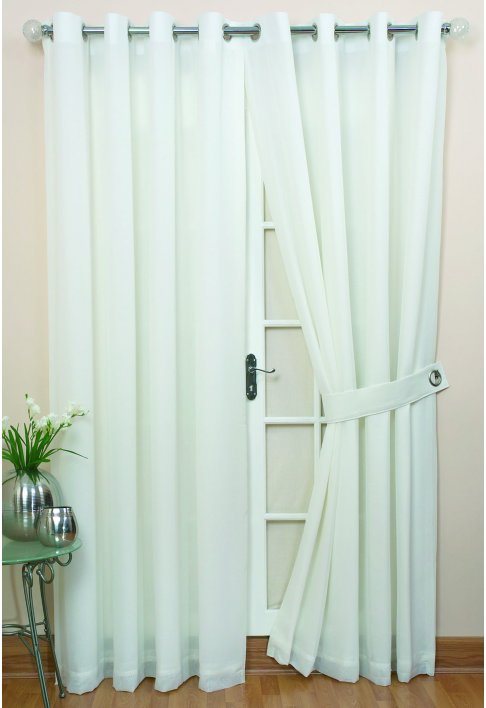 Natural Lined Eyelet Curtains