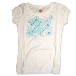 Girls Thread Flower T-Shirt - White