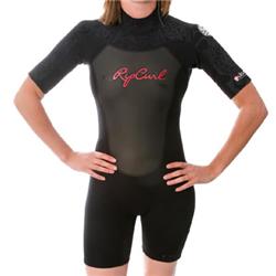 rip curl Ladies Long Island 2mm Shorty Wetsuit-Blk