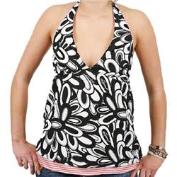 Ladies Tropicalia Halter Top - Black