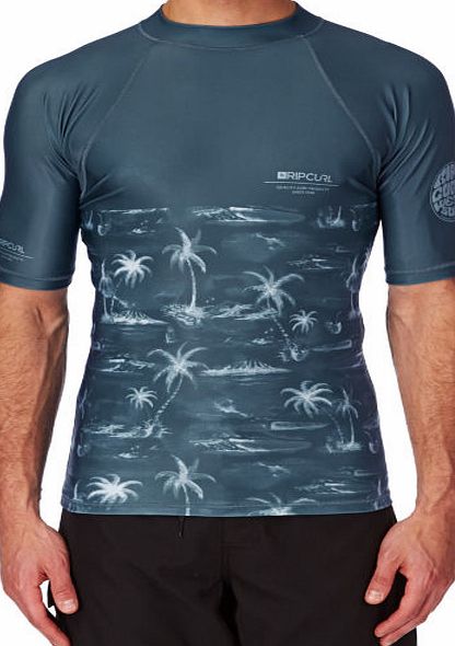 Rip Curl Mens Rip Curl All Over Short Sleeve Rash Vest -