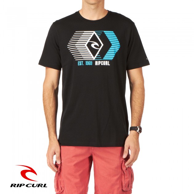 Mens Rip Curl Diamond T-Shirt - Black