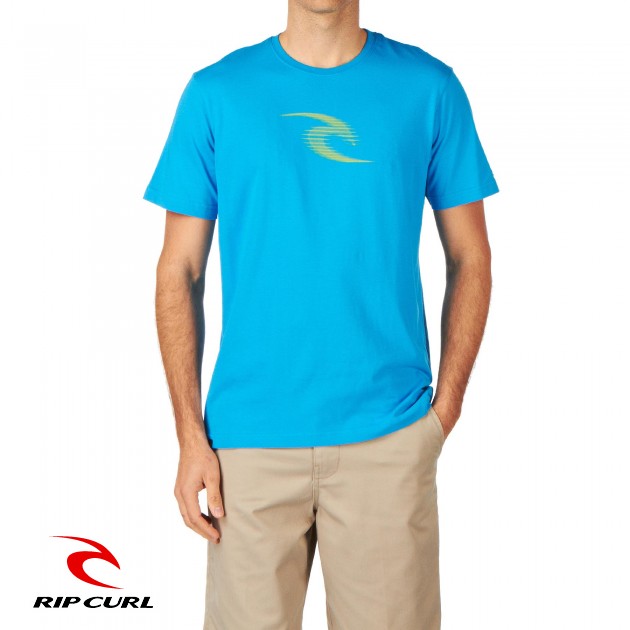 Mens Rip Curl Icon Sonar T-Shirt - Dresden Blue