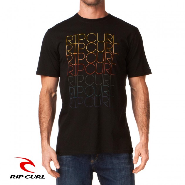 Mens Rip Curl Living S/S T-Shirt - Black