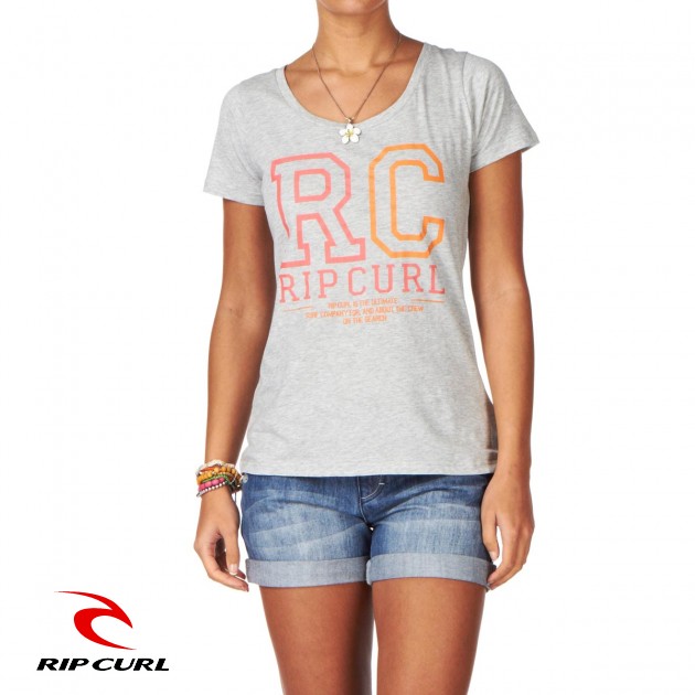 Womens Rip Curl Tee OPE T-Shirt - Heather Grey