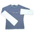 Contrast Double Sleeved Tee - Steel Blue