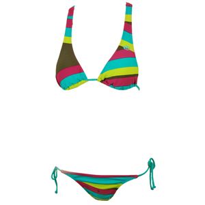 Ripcurl Ladies Ladies Ripcurl Somewhere Stripe Bikini. Chocolate