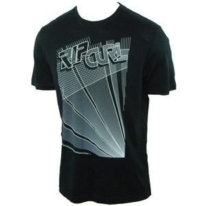 Mens Ripcurl Spliced T-Shirt. Black