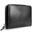 Rita Botta Womenand#39;s Black Genuine Italian Leather Zip Around Wallet