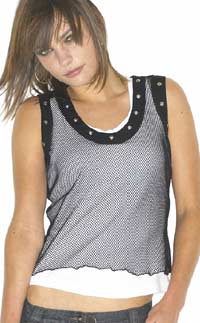 River Island string vest (black)