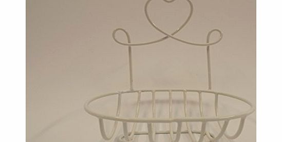 RJB Stone White heart wire soap dish bowl basket bathroom bath sink