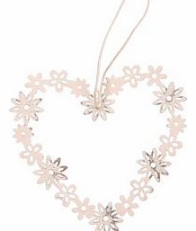 RJB Vintage Daisy Heart Decoration - Sass & Belle