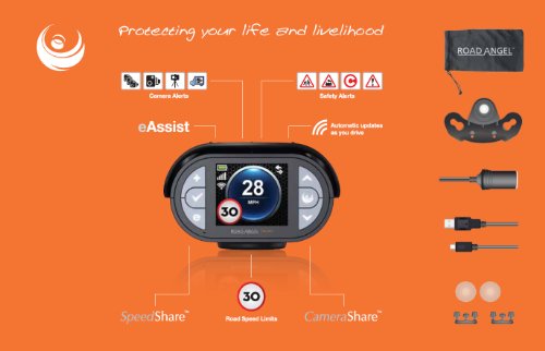 Road Angel Gem Advanced Alerts and Safety Camera System with Traffic Blackspots