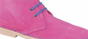 Roamer Ladies 2 Eyelet Suede Leather Desert Boots Fuchsia UK Ladies Size 5