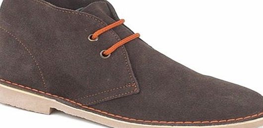 Roamer Womens Ladies 2 Eyelet Suede Leather Desert Boots Dark Brown UK 6