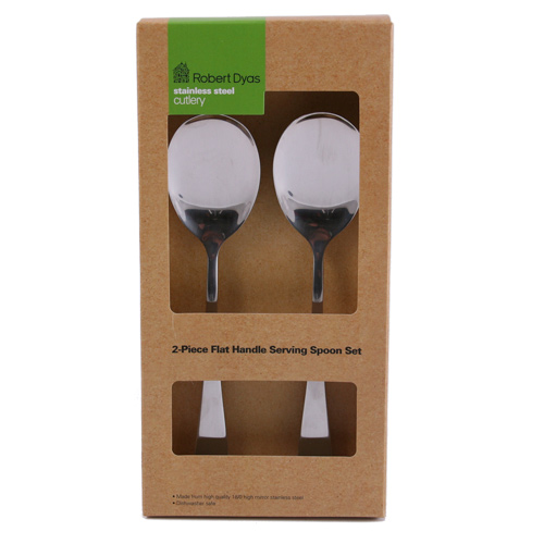 2 Piece Flat Handle Serving Spoon Set